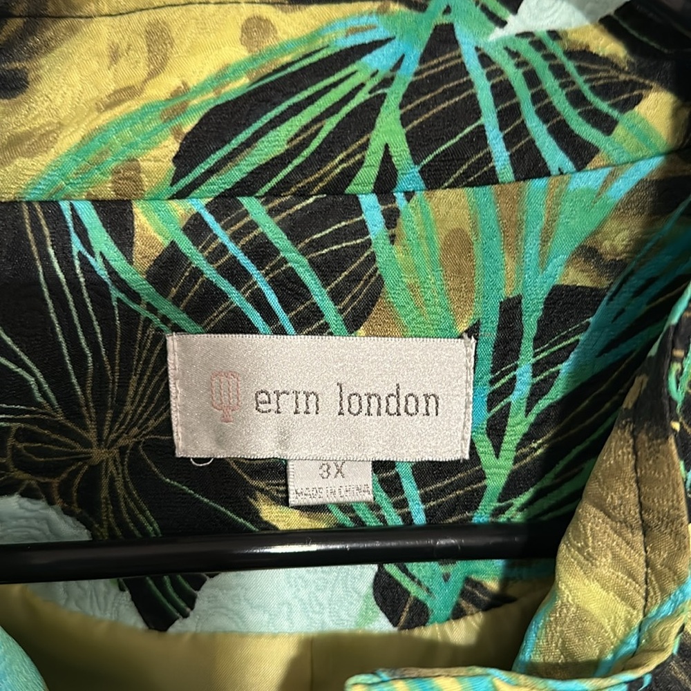 Erin London Floral Women's Jacket - Green and Yellow - Picture 4 of 8